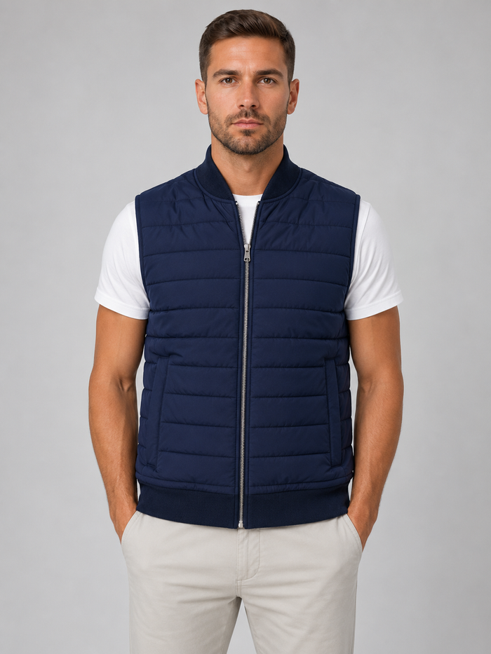 Men's Lightweight Quilted Bodywarmer – Full Zip Gilet Vest
