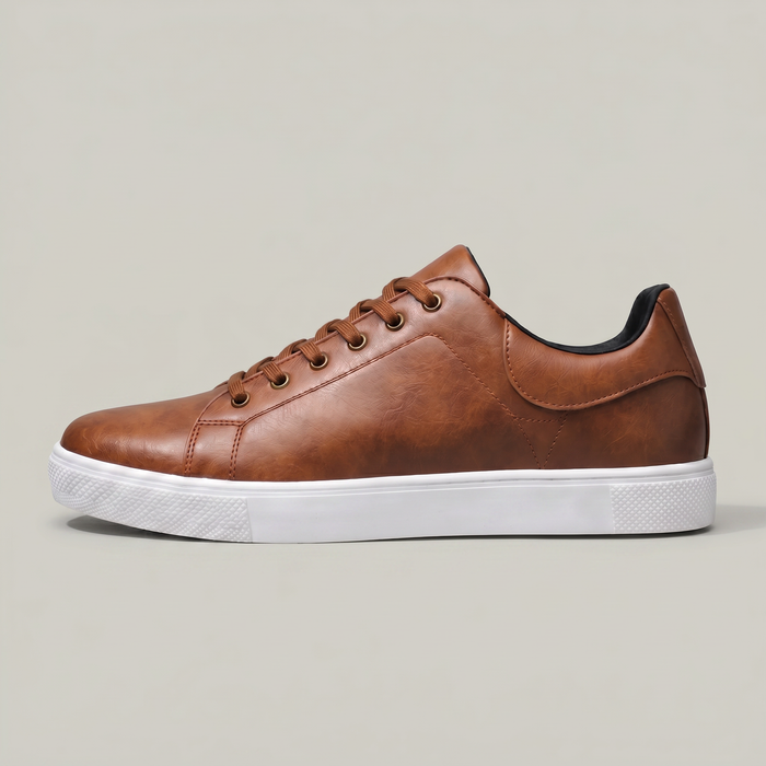 Men's Leather Lace Up Low Top Sneakers
