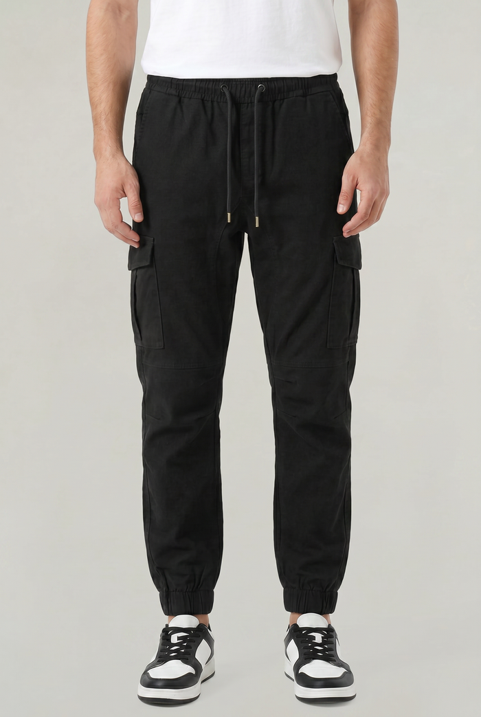 Men's Slim Fit Cotton Cargo Trousers
