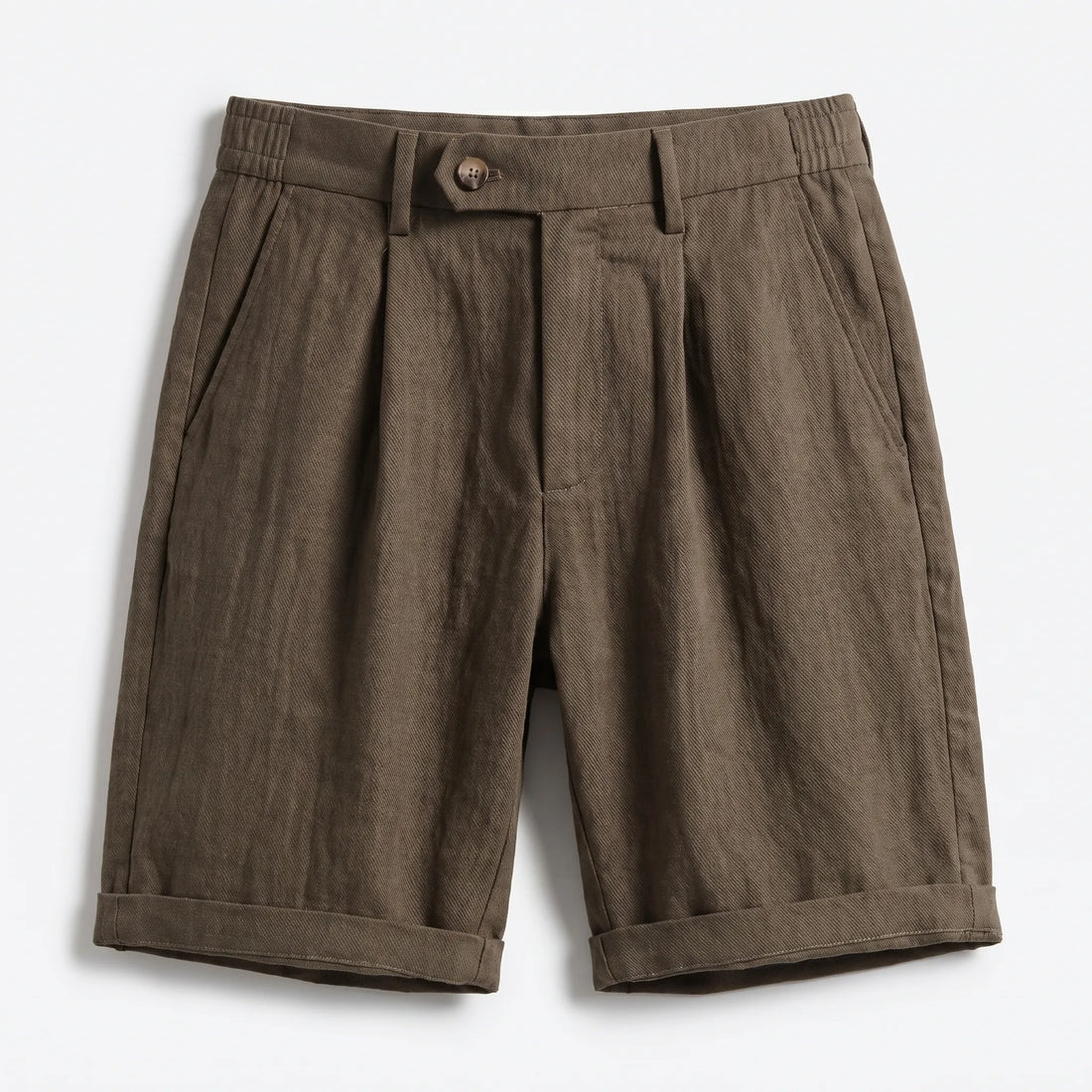 Men’s Pleated Linen Look Shorts – Tailored Summer Fit