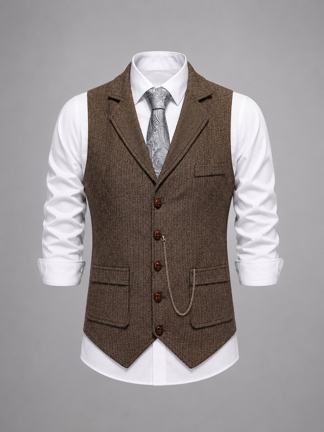 Stellan Herringbone Waistcoat