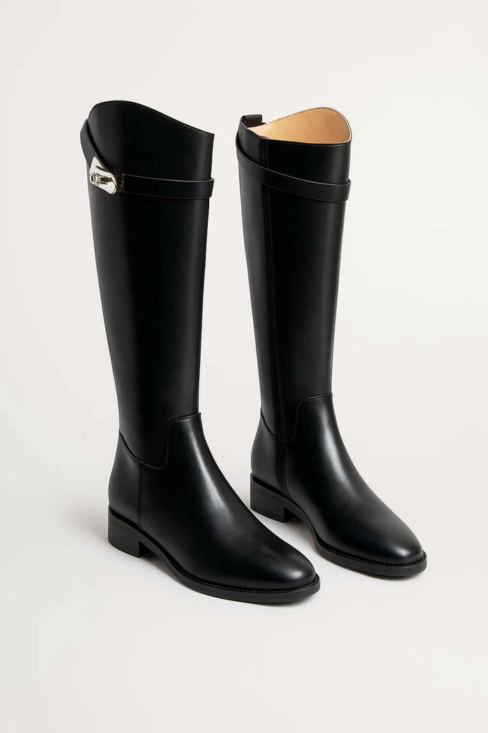 Women’s Knee-High Boots – Buckle Detail