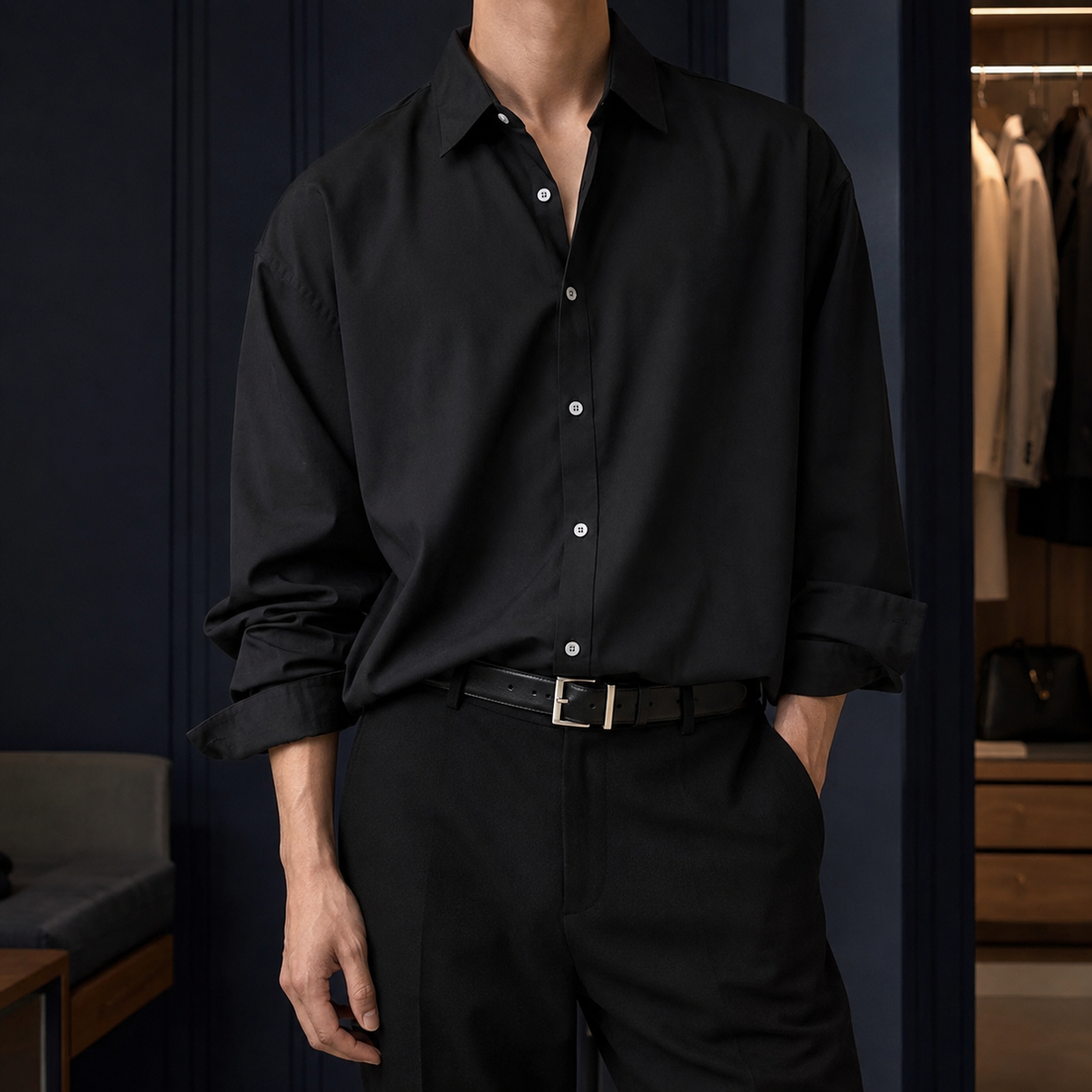 Odilon Oversized Shirt - Black