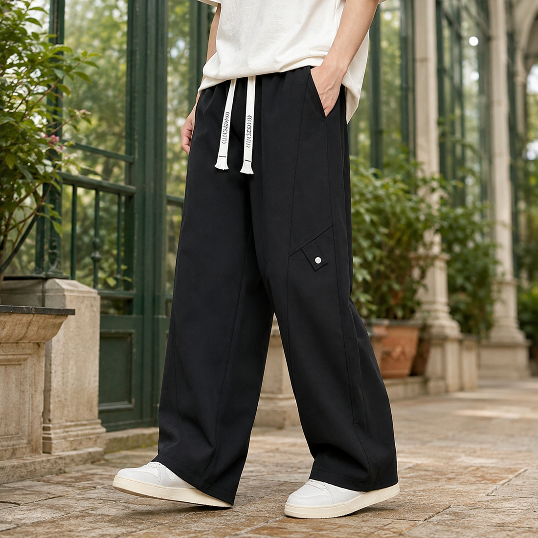 Esteban Wide Leg Pants - Black