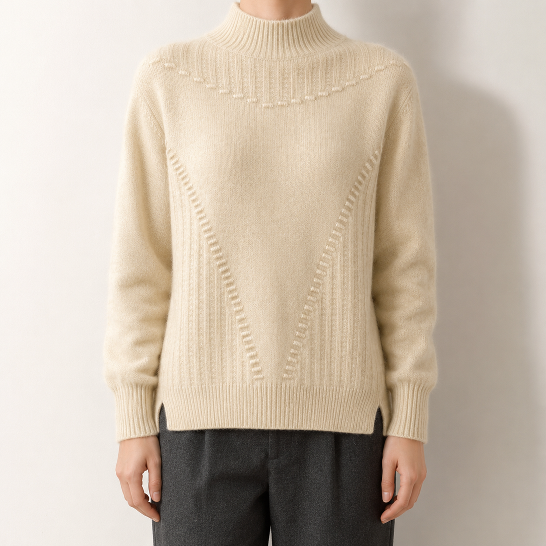 Wetherby Textured Knit Sweater - Cream