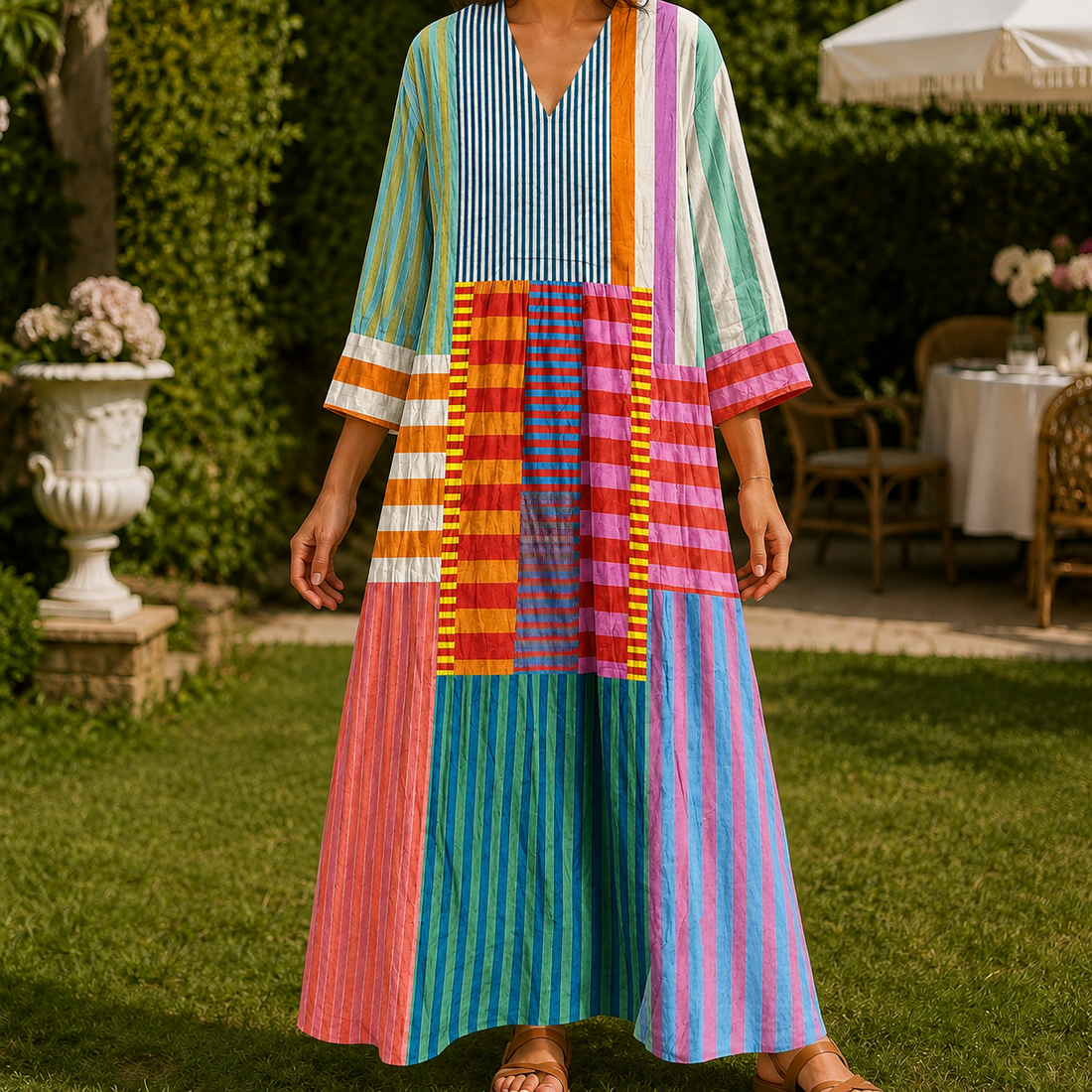 April Patchwork Dress - Multicoloured