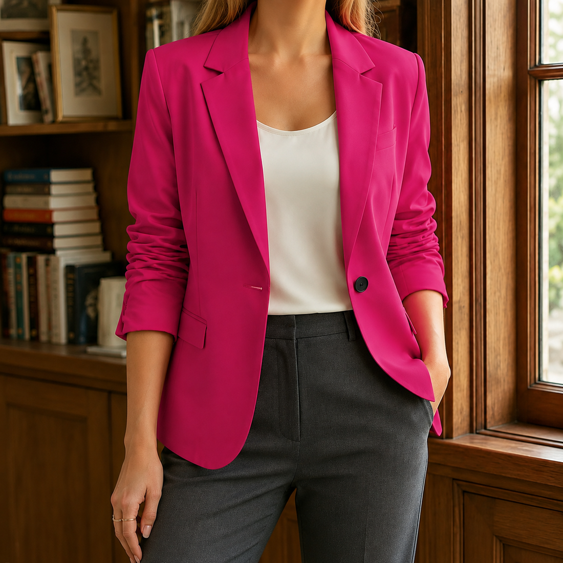 Natalia-Grace Tailored Blazer - Pink