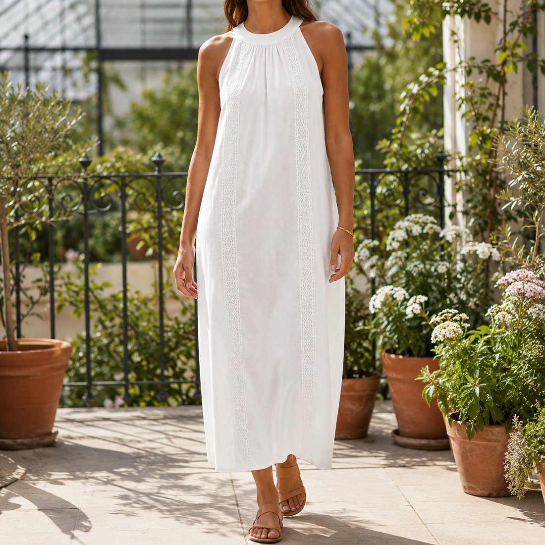 Priscilla Lace Midi Dress - White