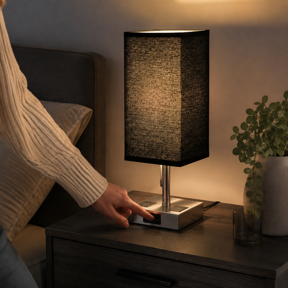 Northmere Linen Lamp - Styled Room Scene