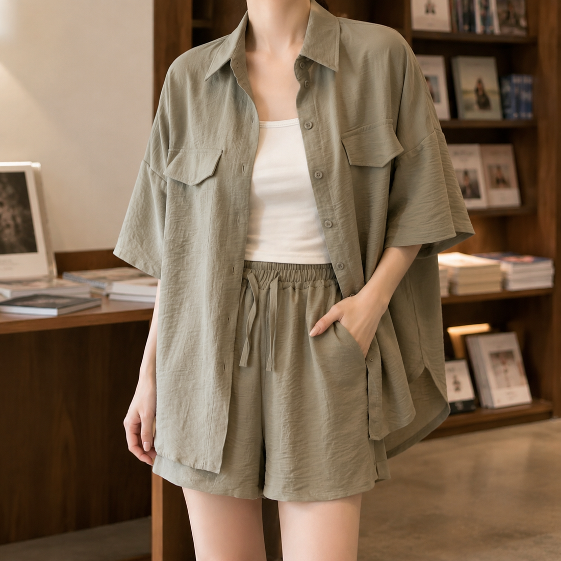 Ernestine Relaxed Set - Khaki