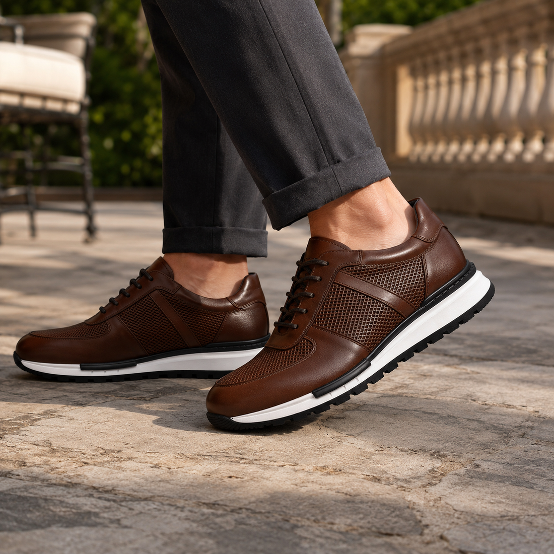 Marcello Leather Sneakers - Brown