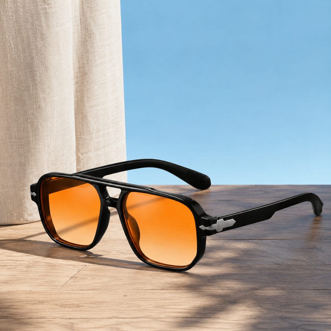 Percival Aviator Sunglasses - Black And Orange