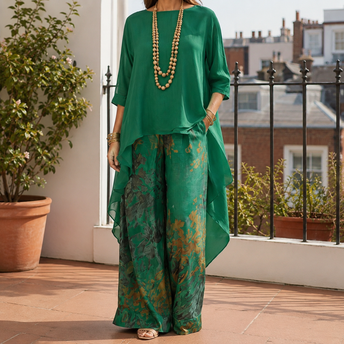 Rosalind-Claire Asymmetric Set - Green