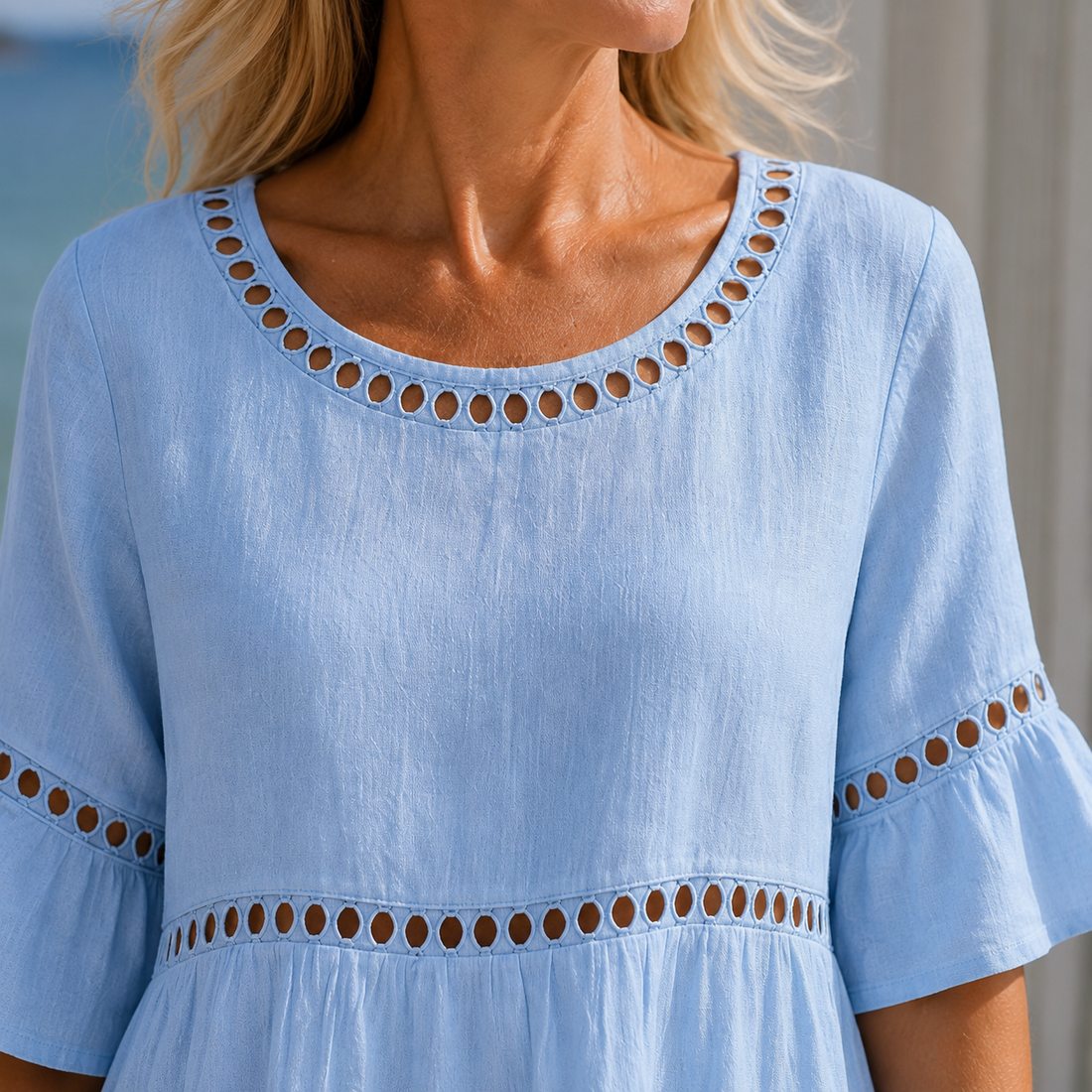 Hallie-Jade Eyelet Midi Dress - Lead Product Detail