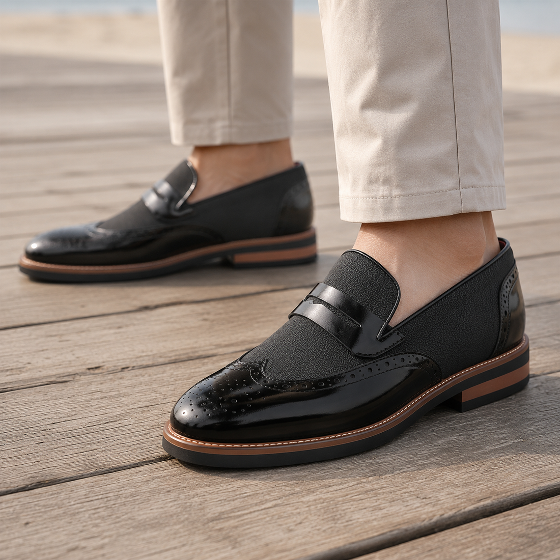 Parma Leather Loafers - Lead Alternate View