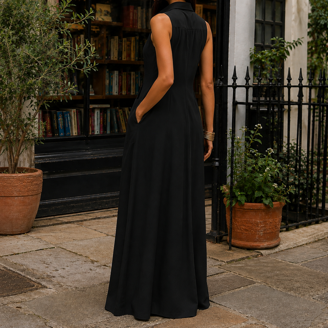 Chiara Sleeveless Shirt Dress - Lead Alternate View
