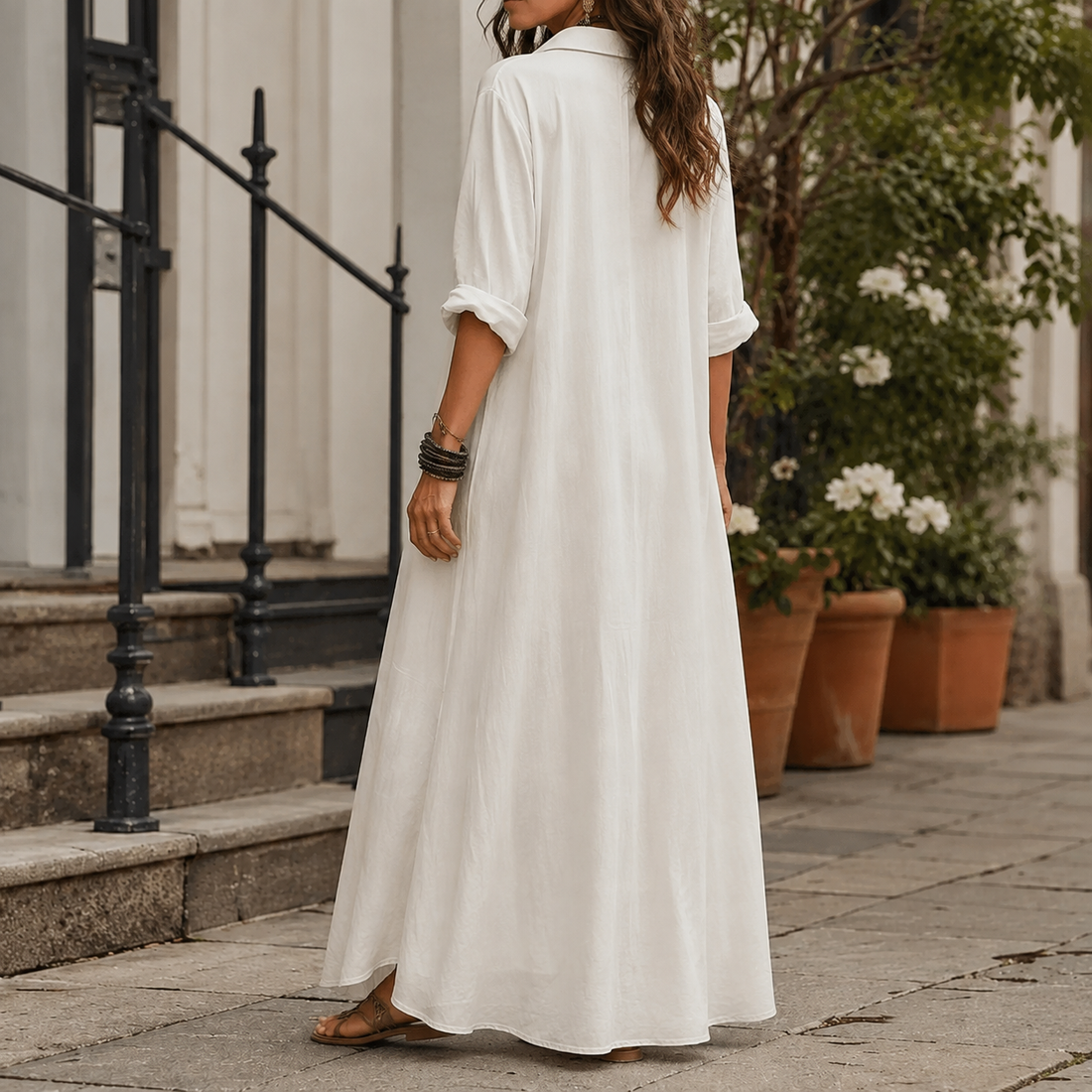 Marcella Maxi Shirt Dress - Lead Alternate View