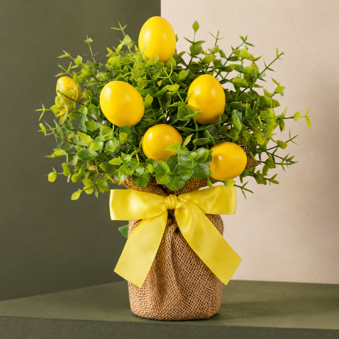 Evander Lemon Eucalyptus Arrangement - Yellow And Green