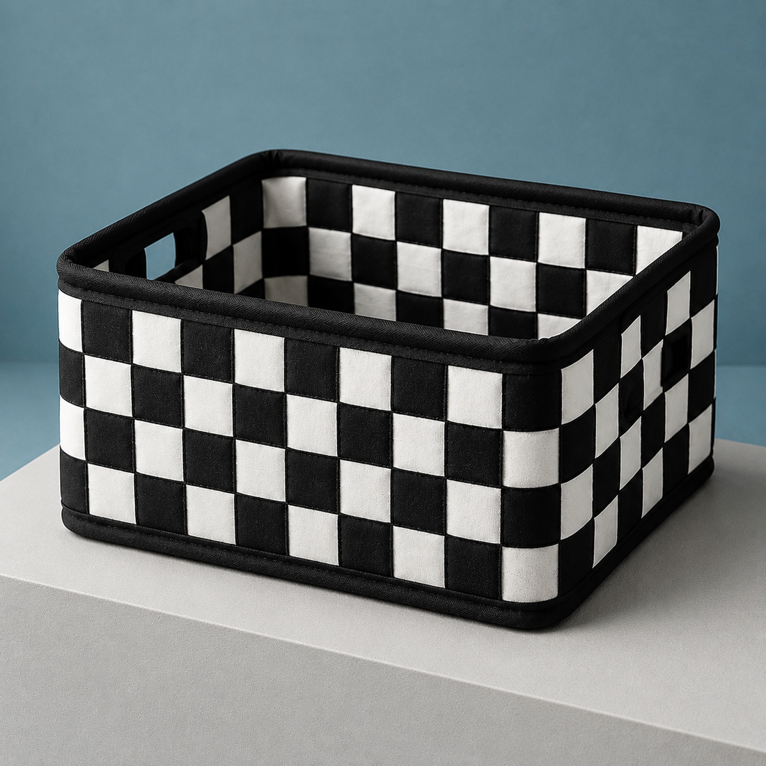 Benedict Woven Storage Basket - Black And White