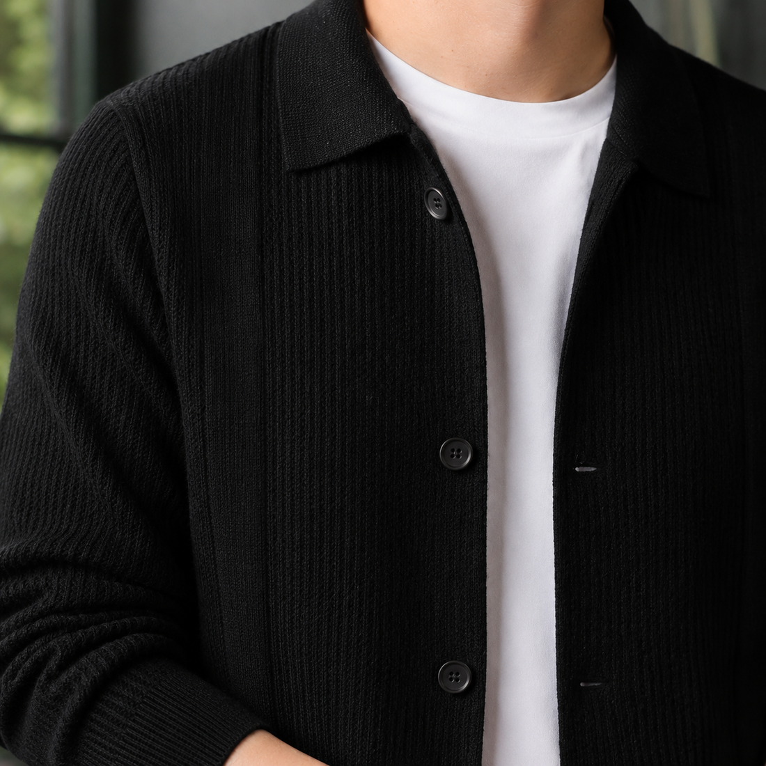 Maximilian Textured Cardigan - Lead Product Detail