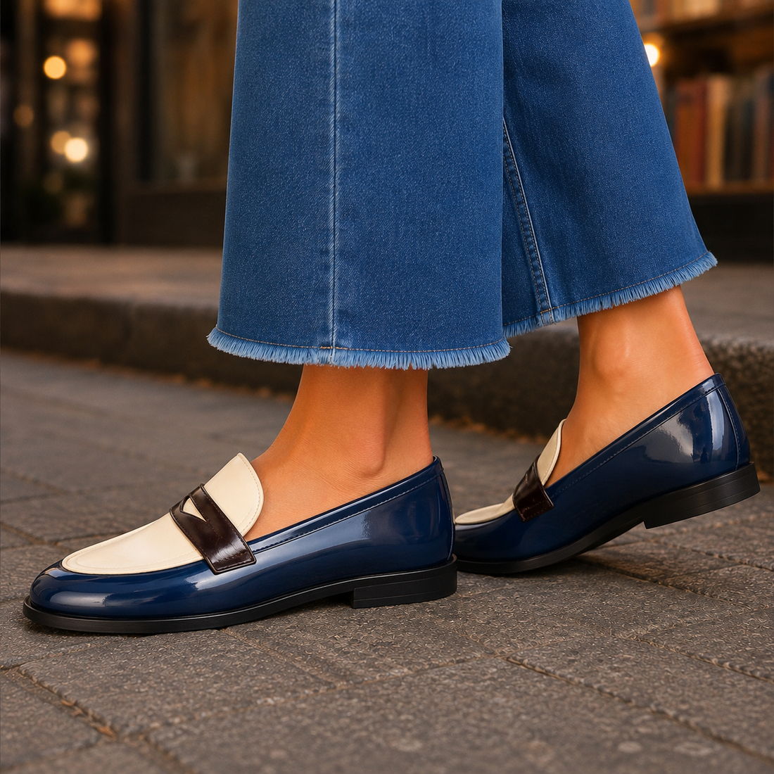 Trevisan Colorblock Loafers - Lead Alternate View