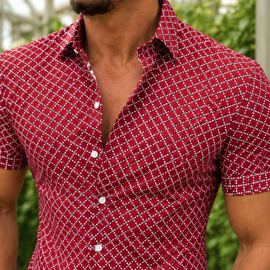 Wyatt Geometric Shirt - Lead Product Detail