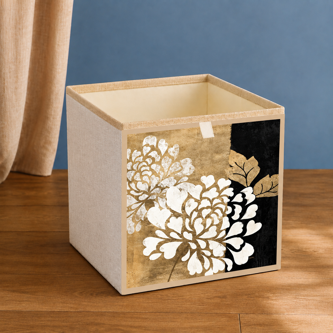 Montgomery Printed Storage Basket - Black Gold Floral