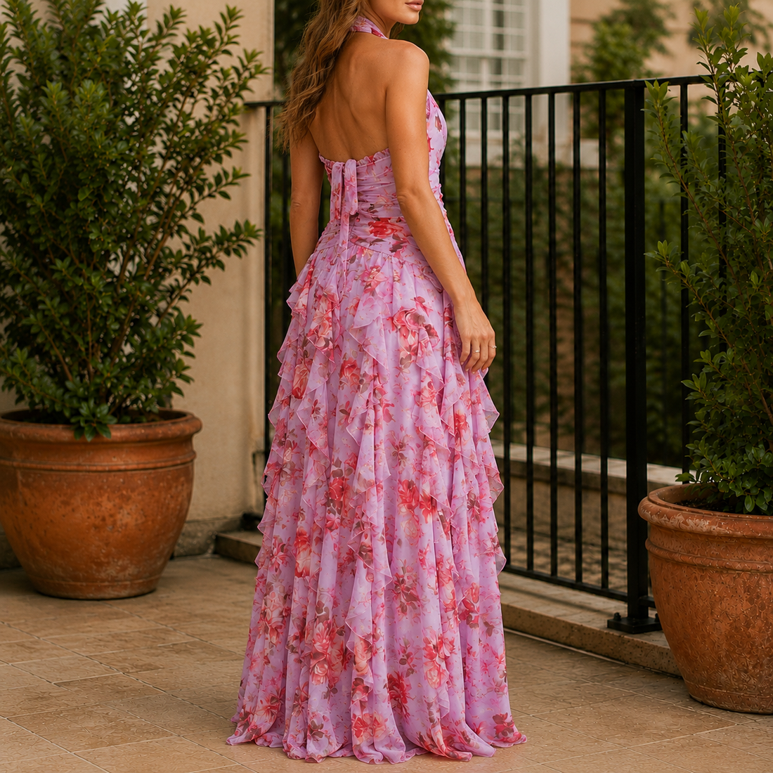 Lara Halter Maxi Dress - Lead Alternate View