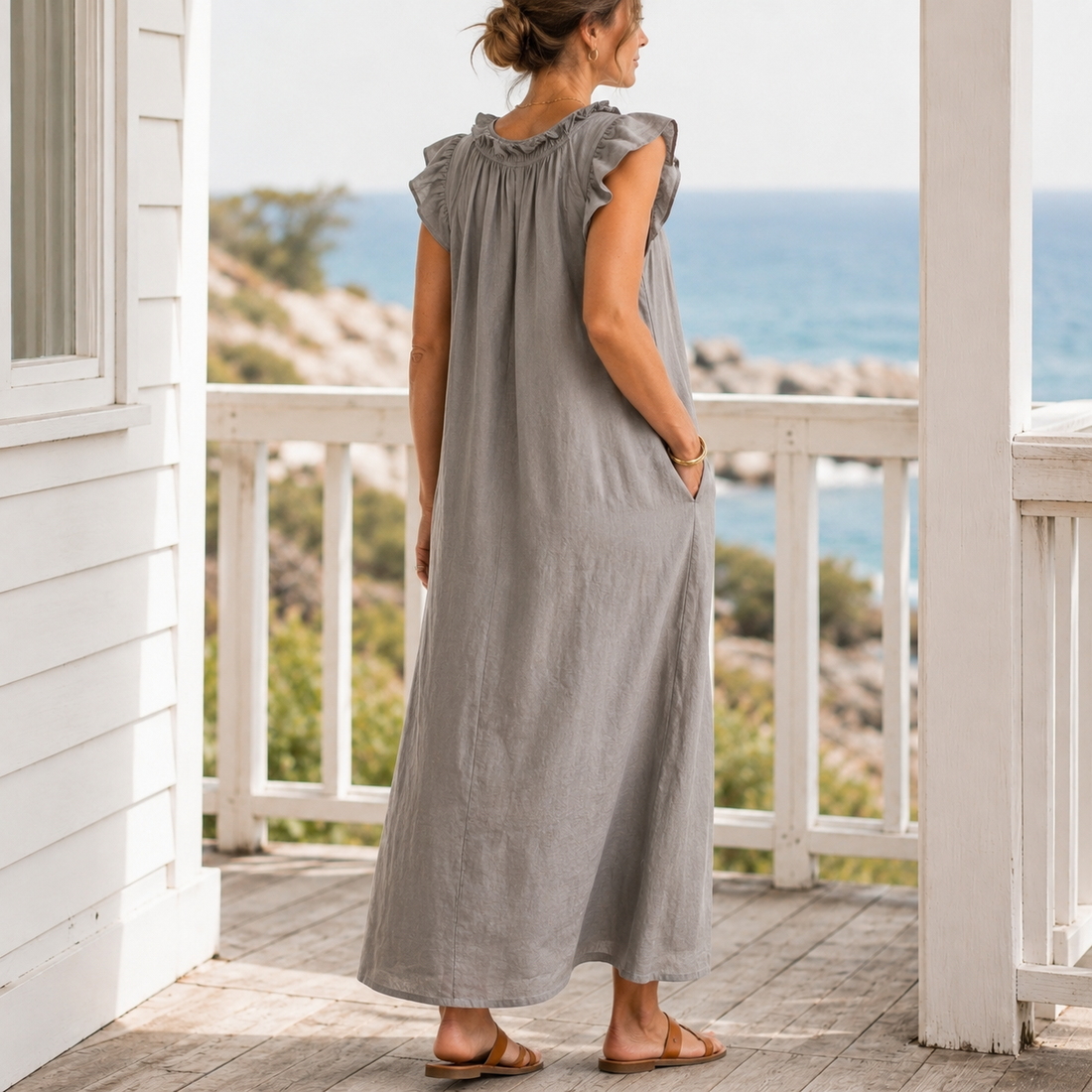 Carmen-Eve Ruffle Maxi Dress - Lead Alternate View