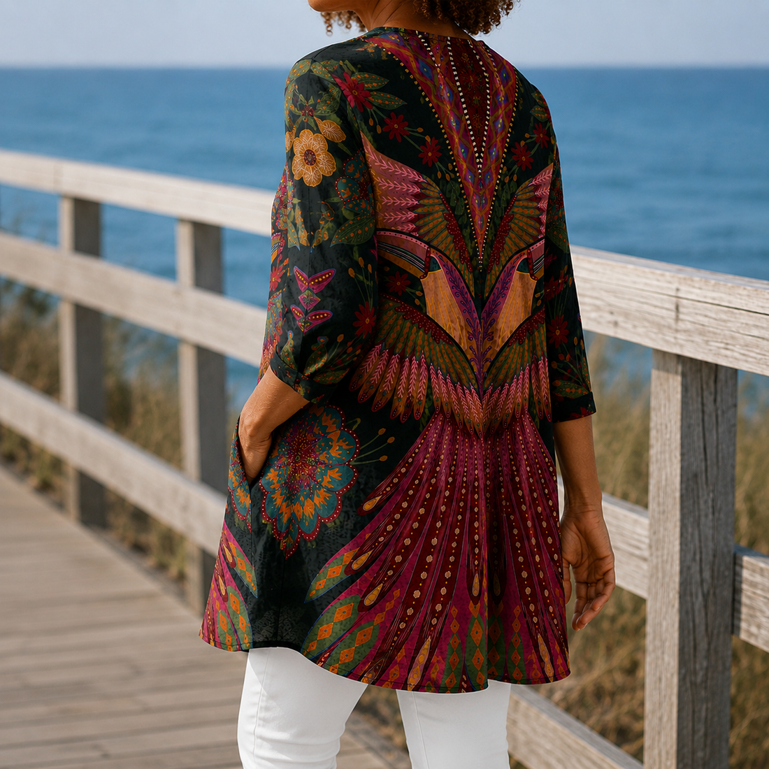 Carmen-Elise V-Neck Tunic - Lead Alternate View