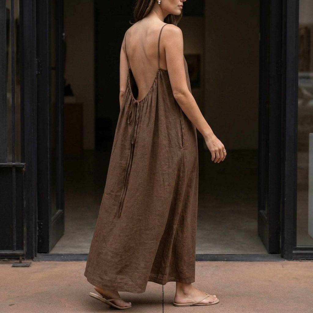Willa Backless Maxi Dress - Lead Alternate View