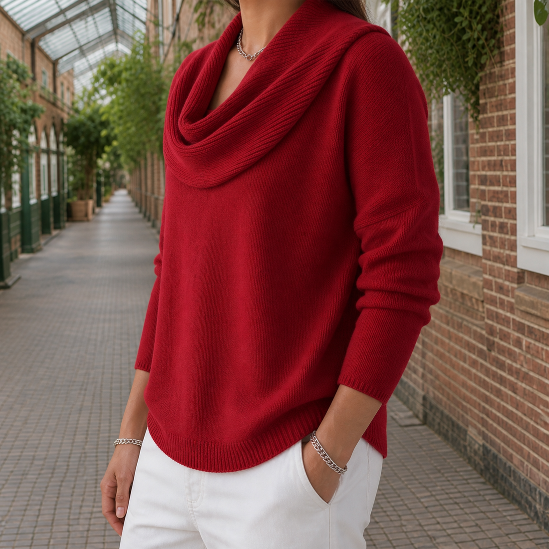 Alec Cowl Neck Sweater - Lead Alternate View