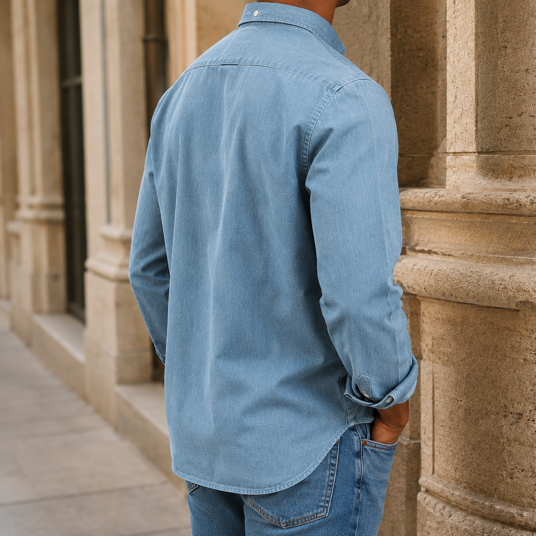 Dorian Chambray Shirt - Lead Alternate View