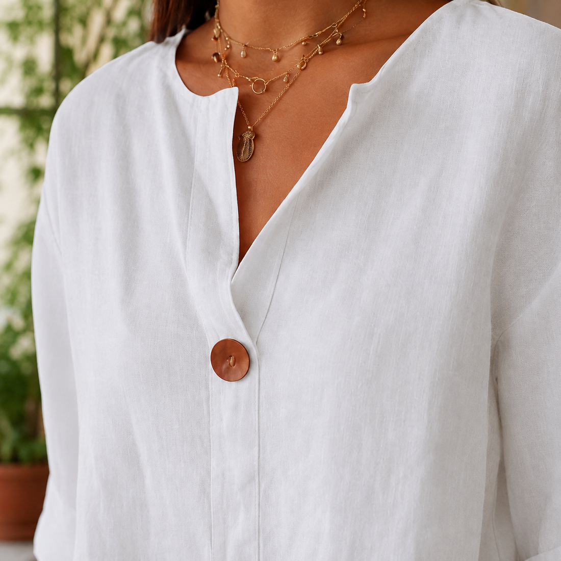 Valencia Button Front Shirt - Lead Product Detail