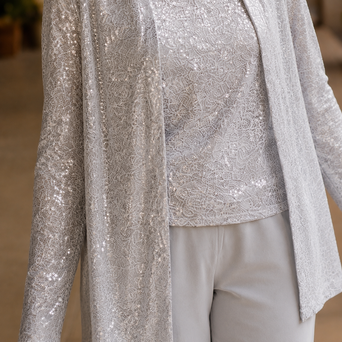 Elowen-Belle Sequined Pant Set - Lead Product Detail