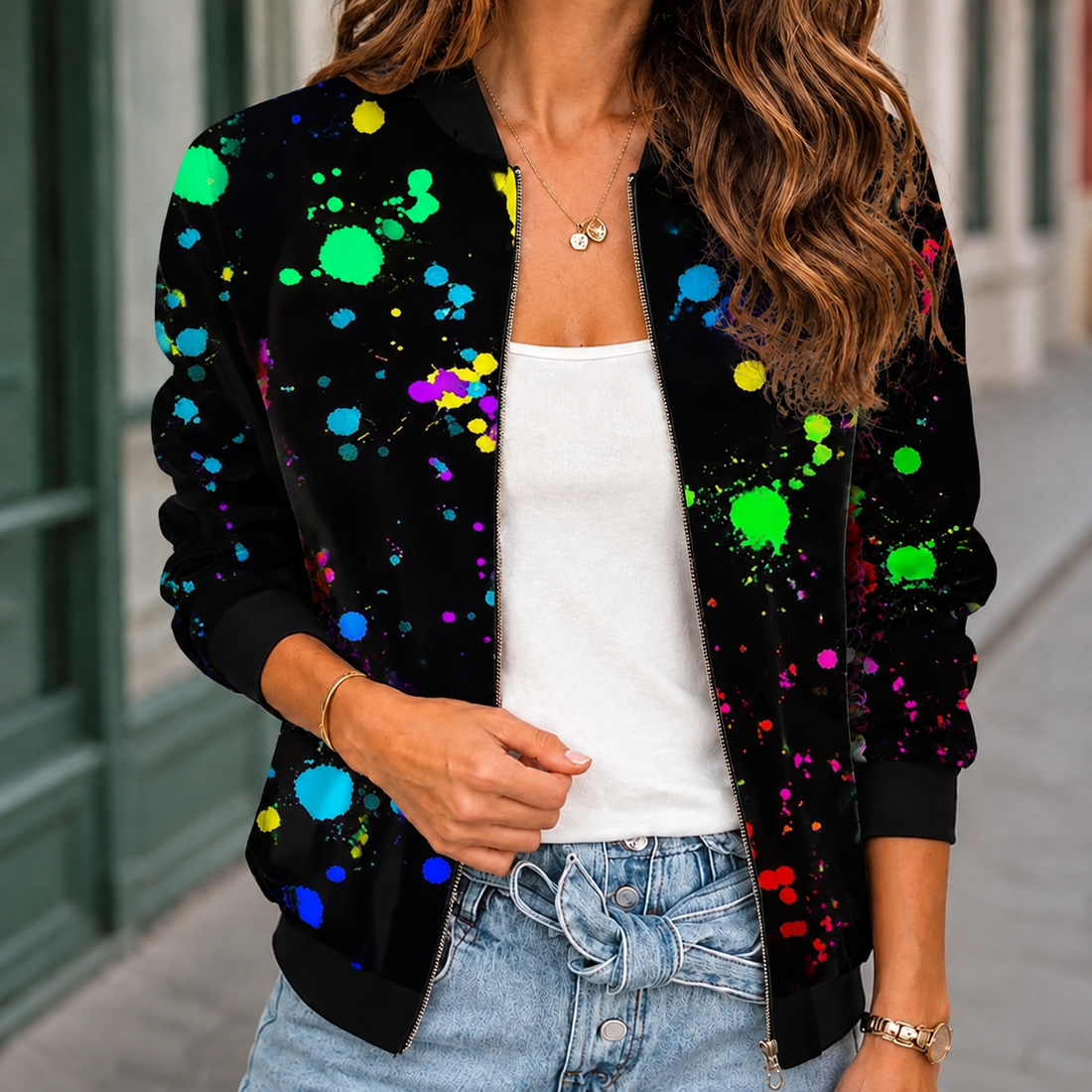 Margot-Skye Printed Jacket - Black
