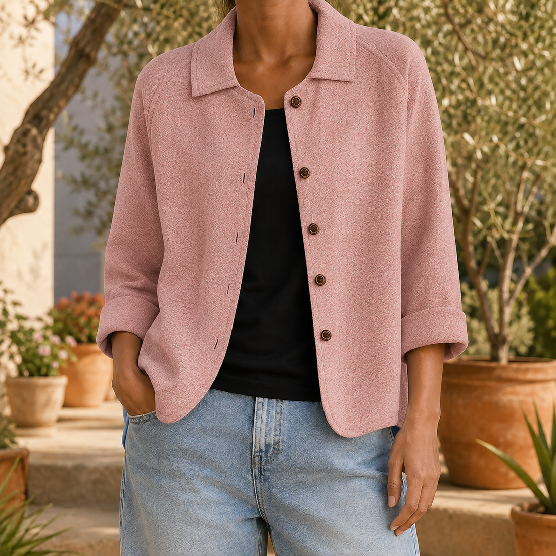 Soraya-Lane Collared Sweater - Pink