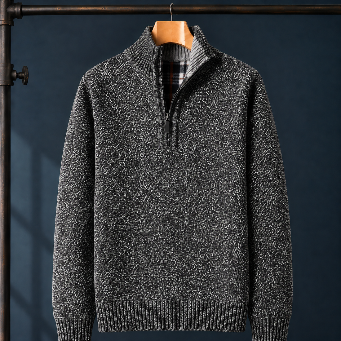 Rocco Quarter-Zip Sweater - Dark Gray