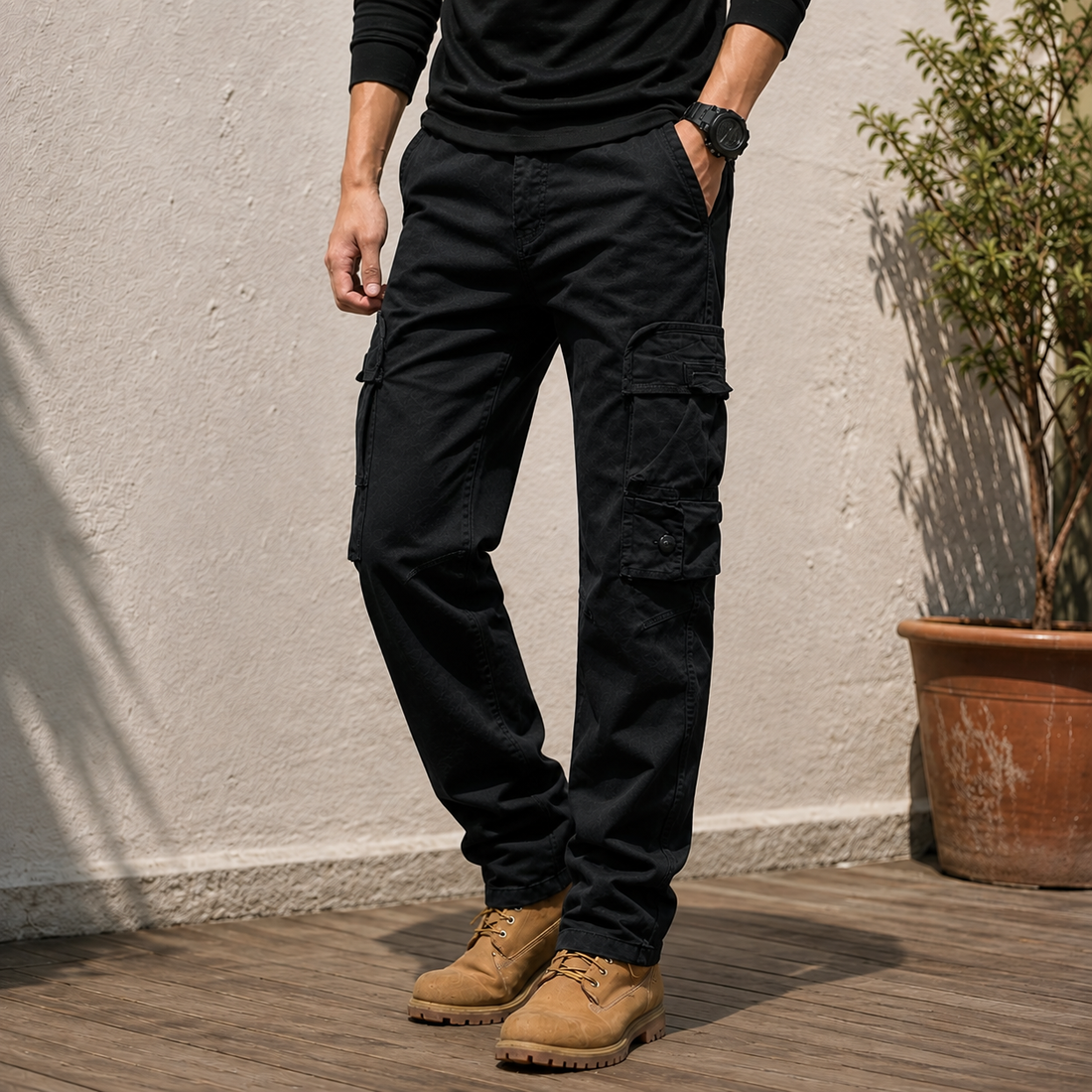 Dorian Relaxed Cargo Pants - Black