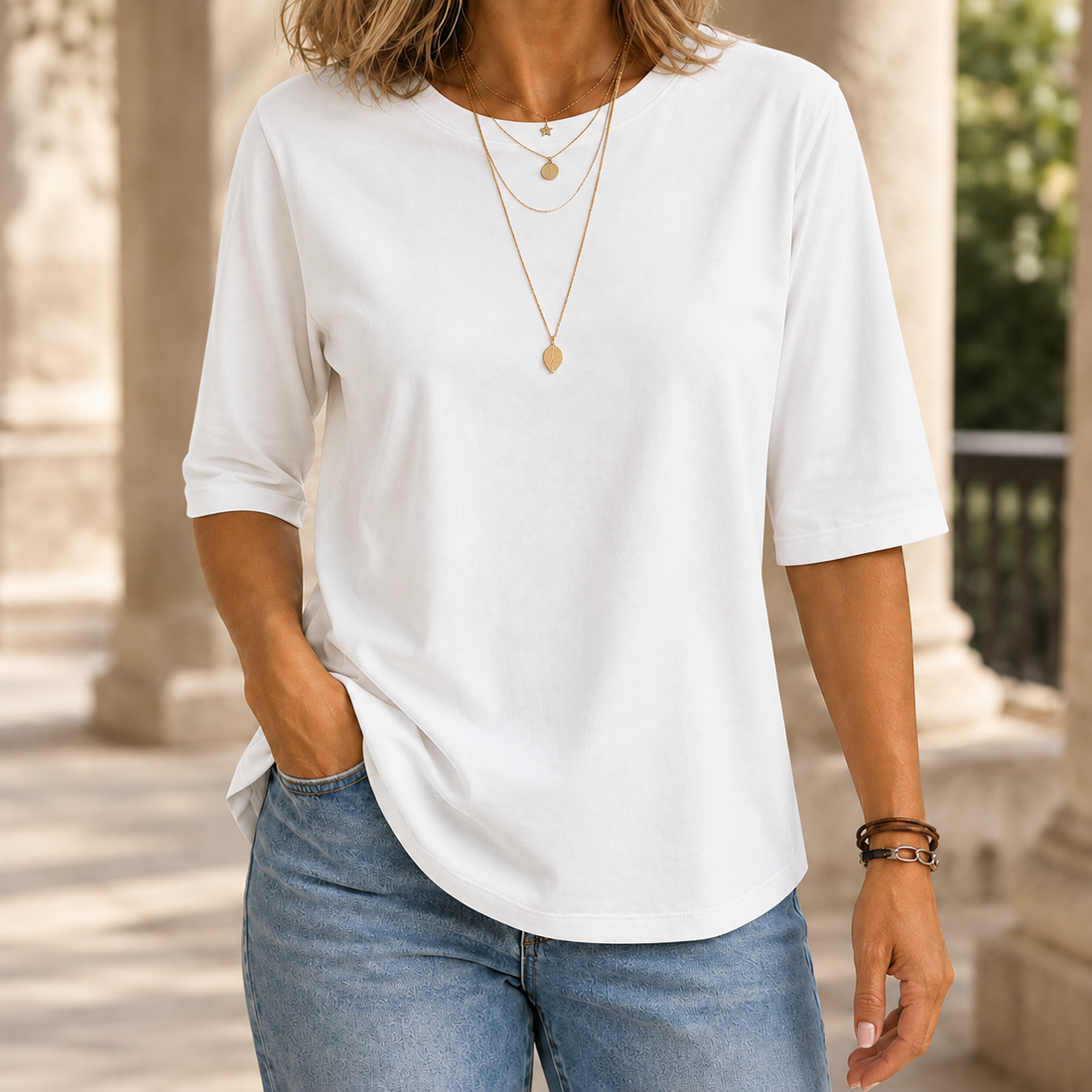 Eva-Jane Relaxed Tee - White