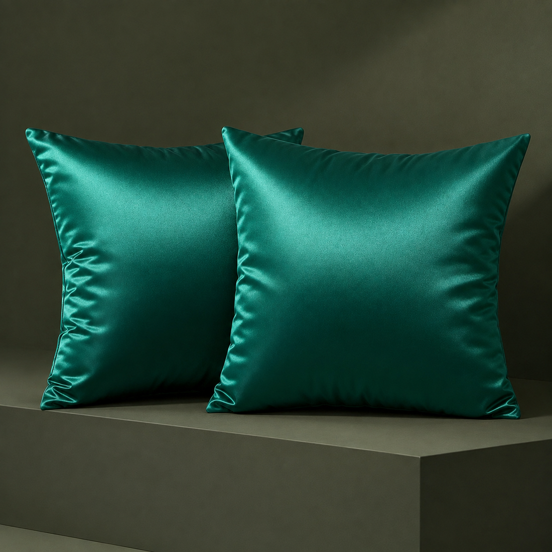 Springvale Satin Cushion Cover - Emerald