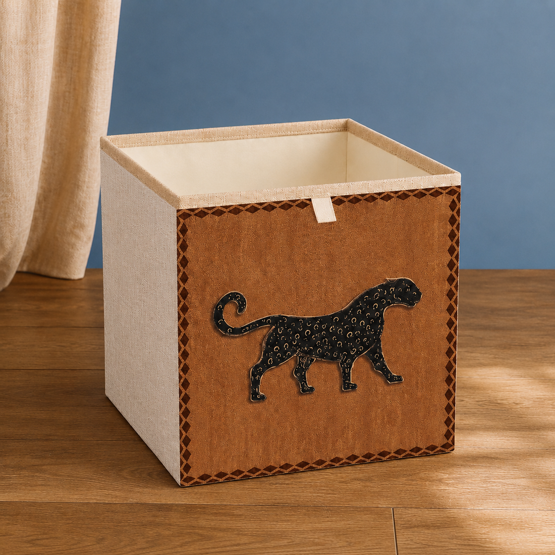 Montgomery Printed Storage Basket - Tan Leopard
