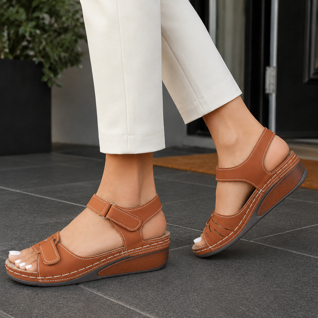Verona Orthopedic Sandals - Brown