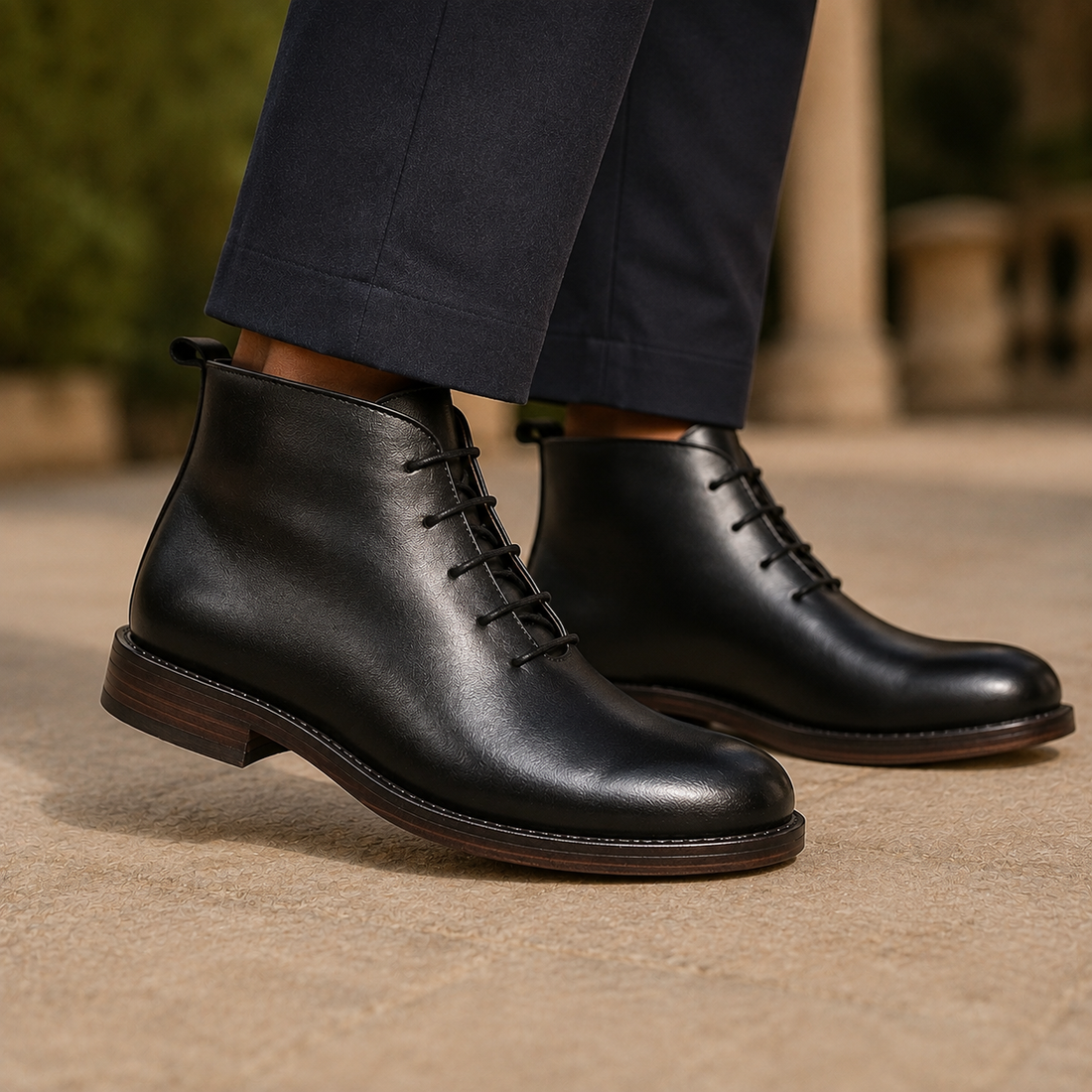 Neroni Leather Ankle Boots - Black