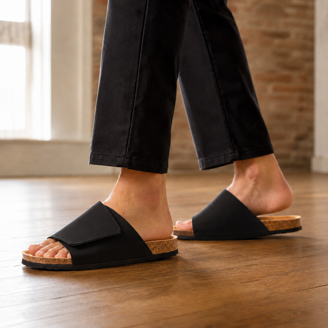 Maderno Velcro Sandals - Black