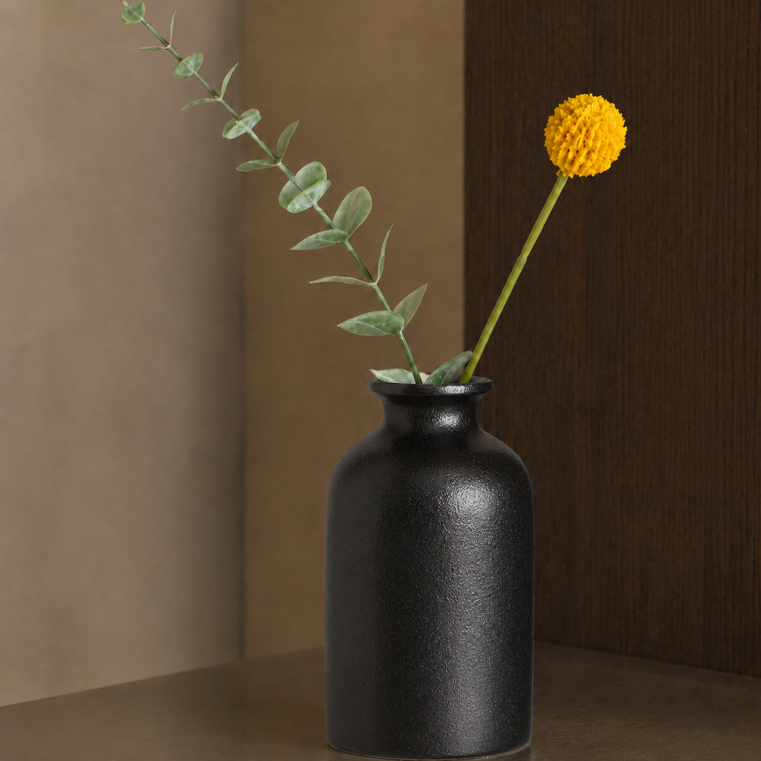 Fernbank Sculptural Porcelain Vase - Black
