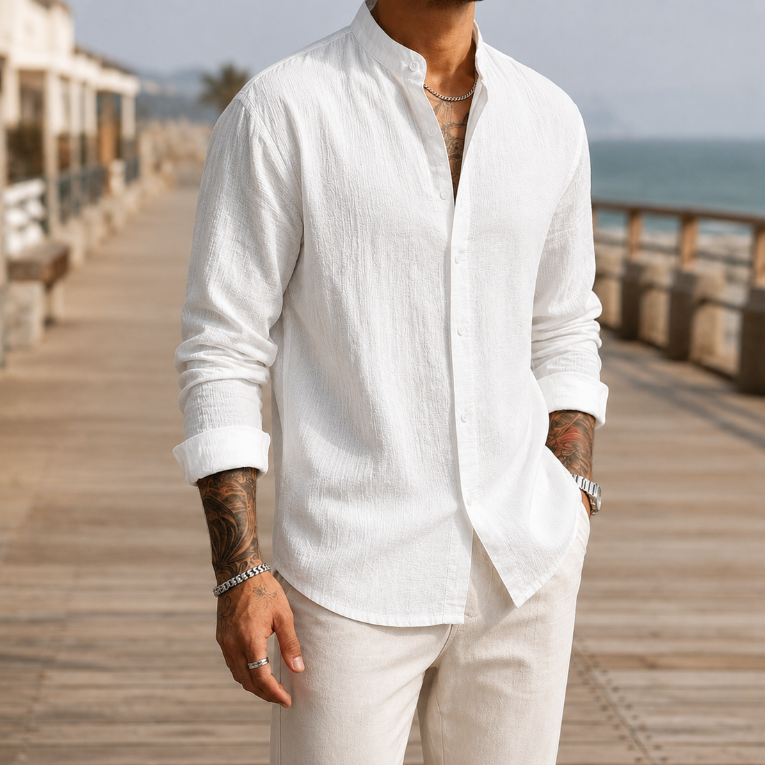 Carter Textured Shirt - White