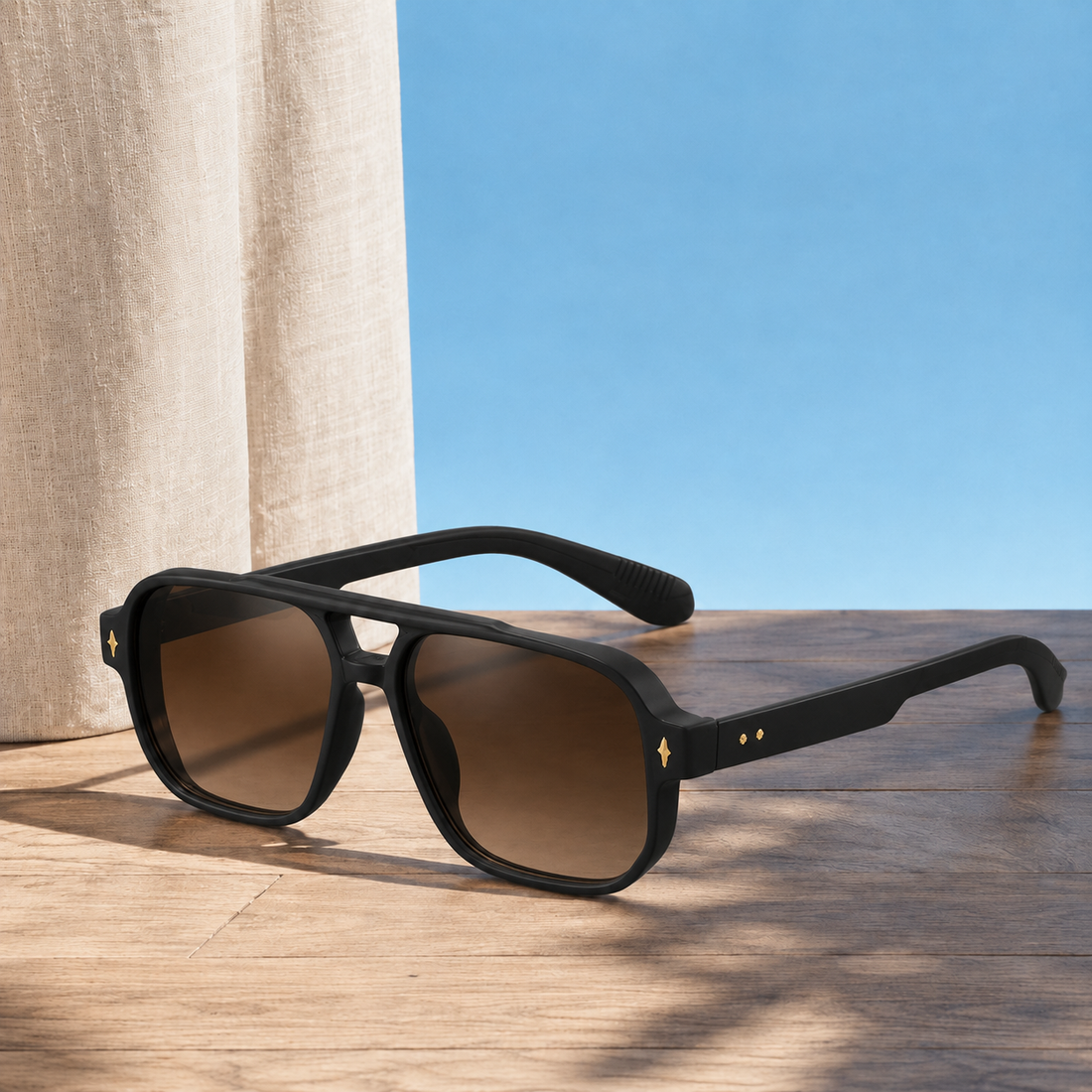 Percival Aviator Sunglasses - Matte Black