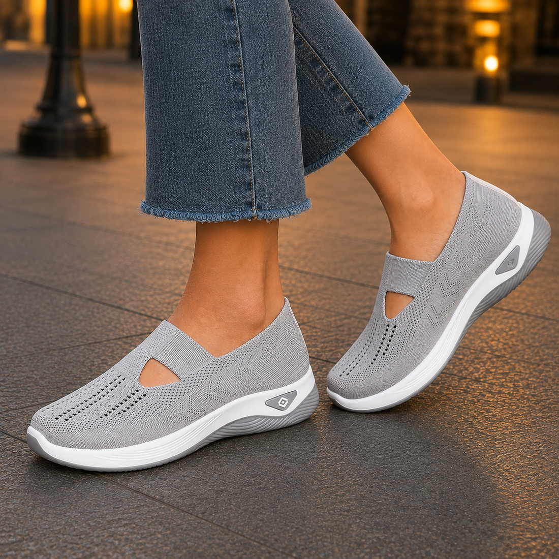 Asti Slip-On Sneakers - Soft Gray