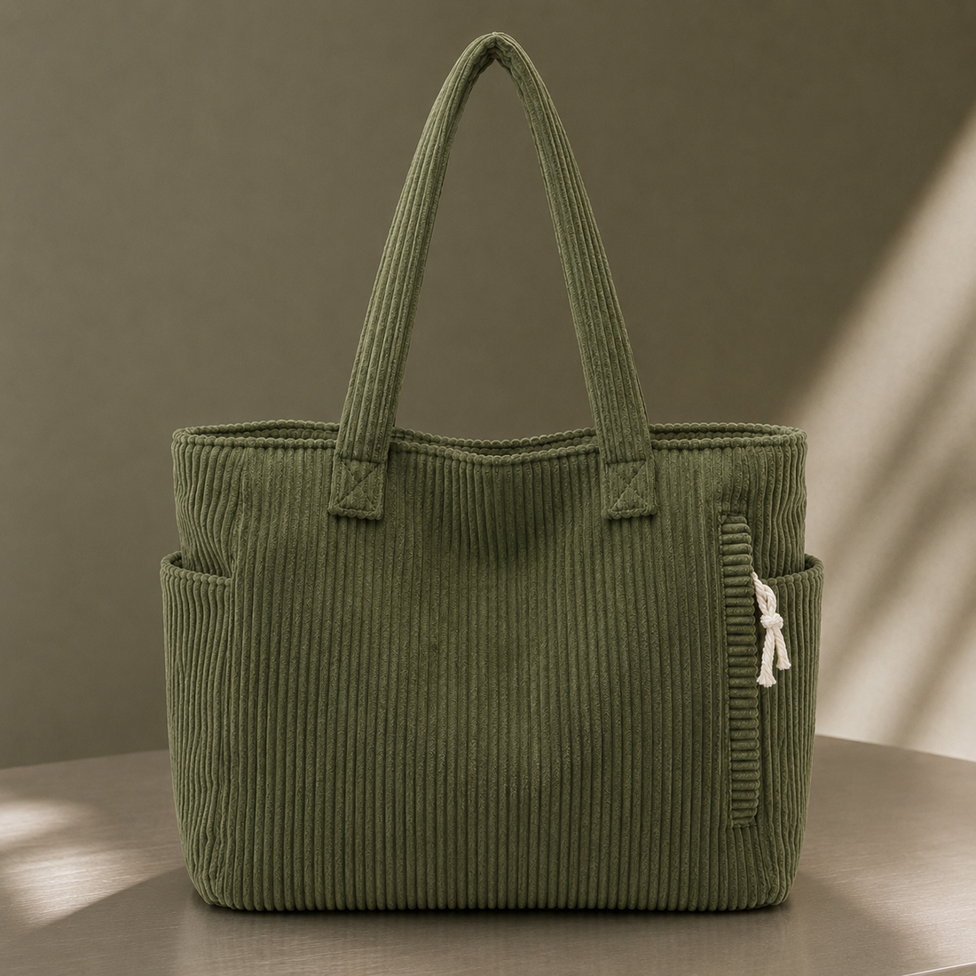 Campana Ribbed Tote - Green